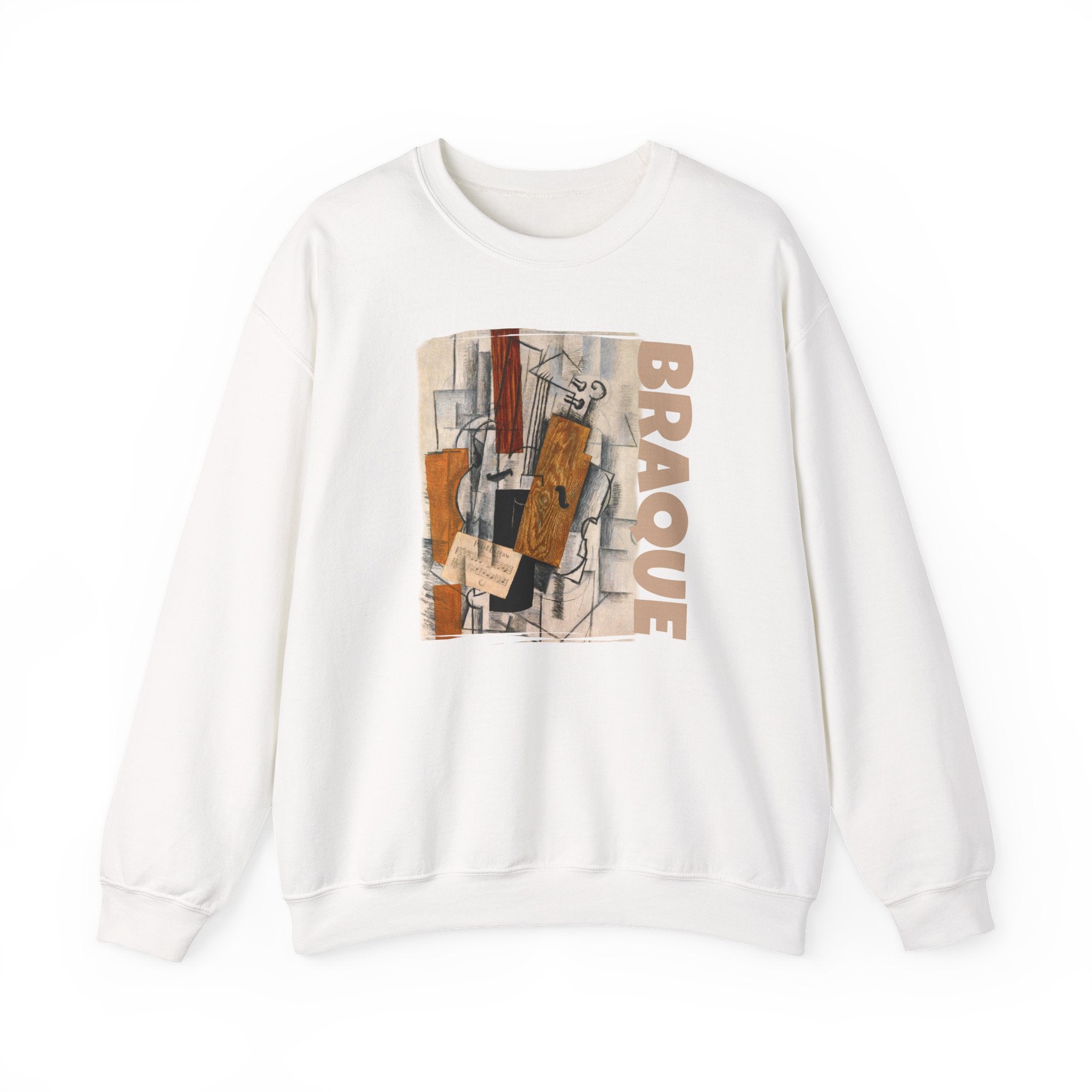 Georges Braque cubist Art print on Crewneck Sweatshirt.Medium heavy blend for easy care warmth and durability.