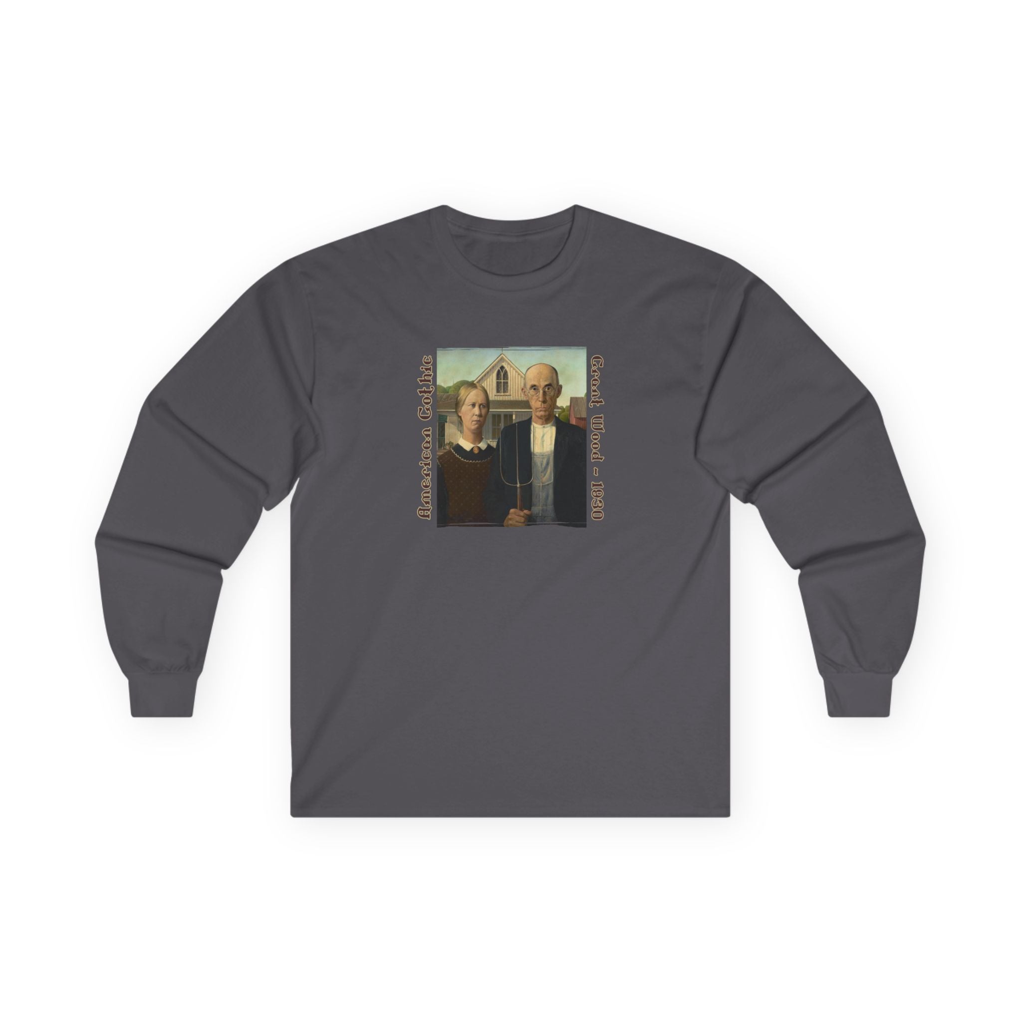'American Gothic' midweight cotton Long Sleeve Tee — Vintage Art print