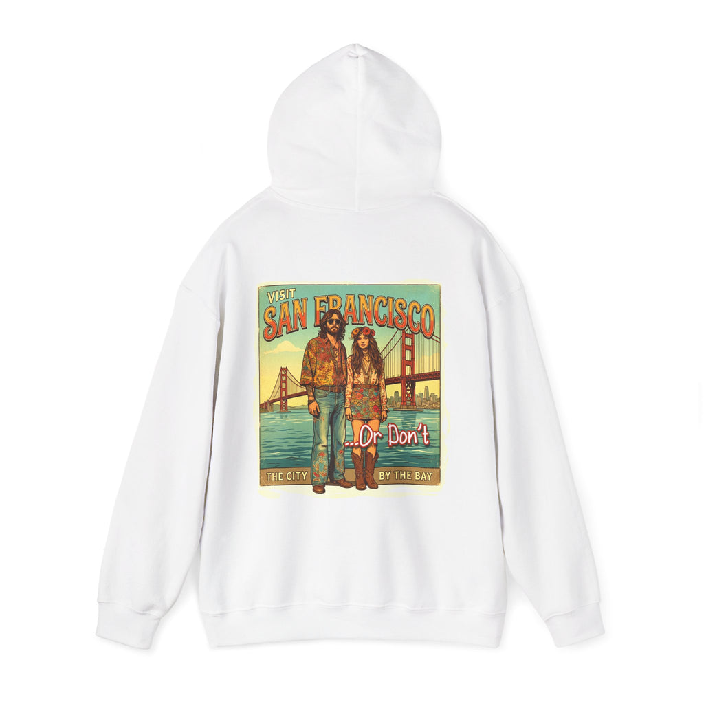- 'Visit San Francisco' Retro Travel hoodie with Art print.