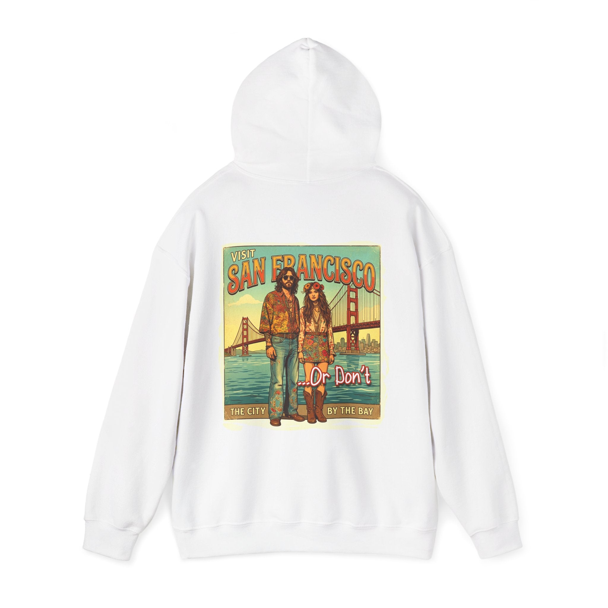 - 'Visit San Francisco' Retro Travel hoodie with Art print.