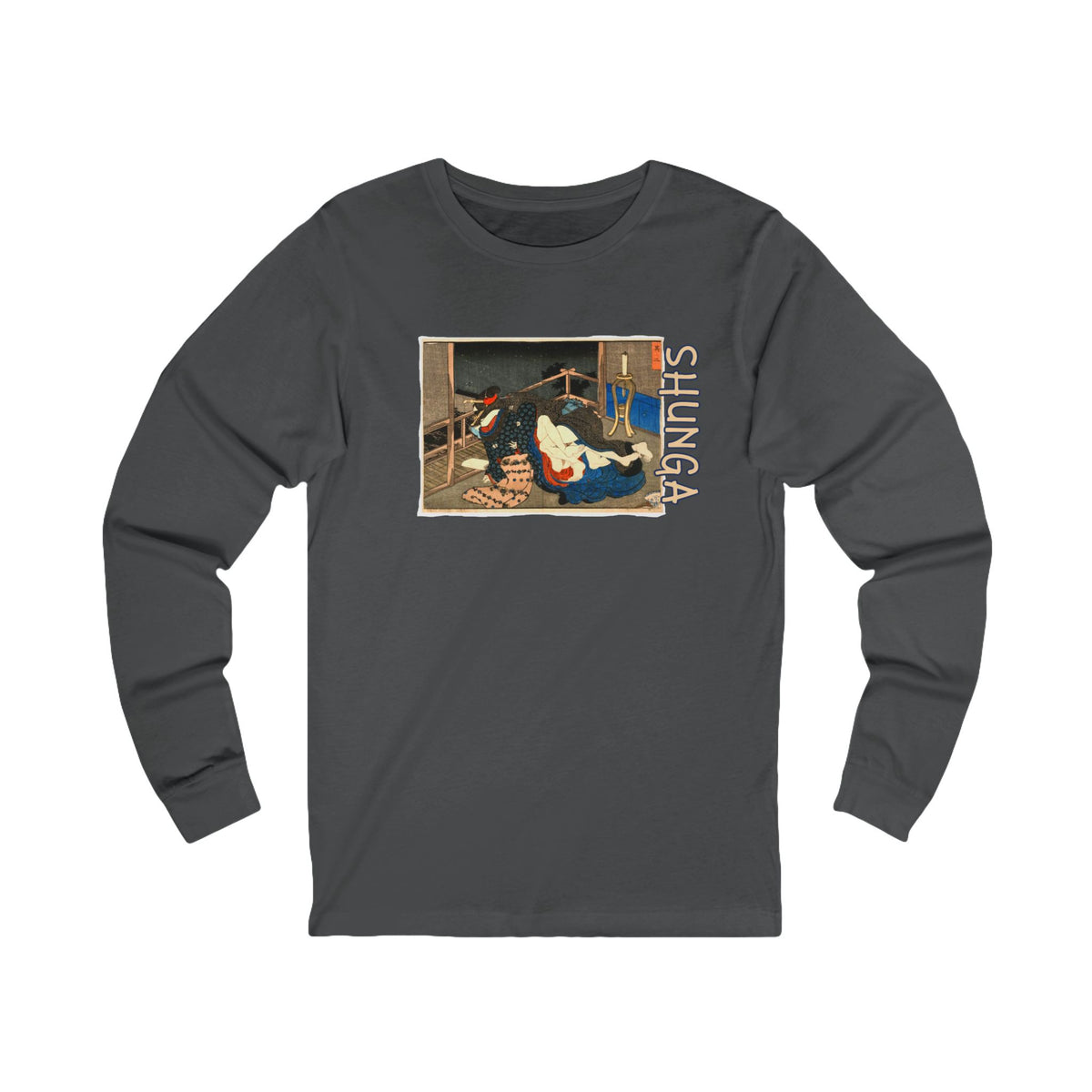 Japanese Shunga Art print on light weight long sleeve cotton T shirt.