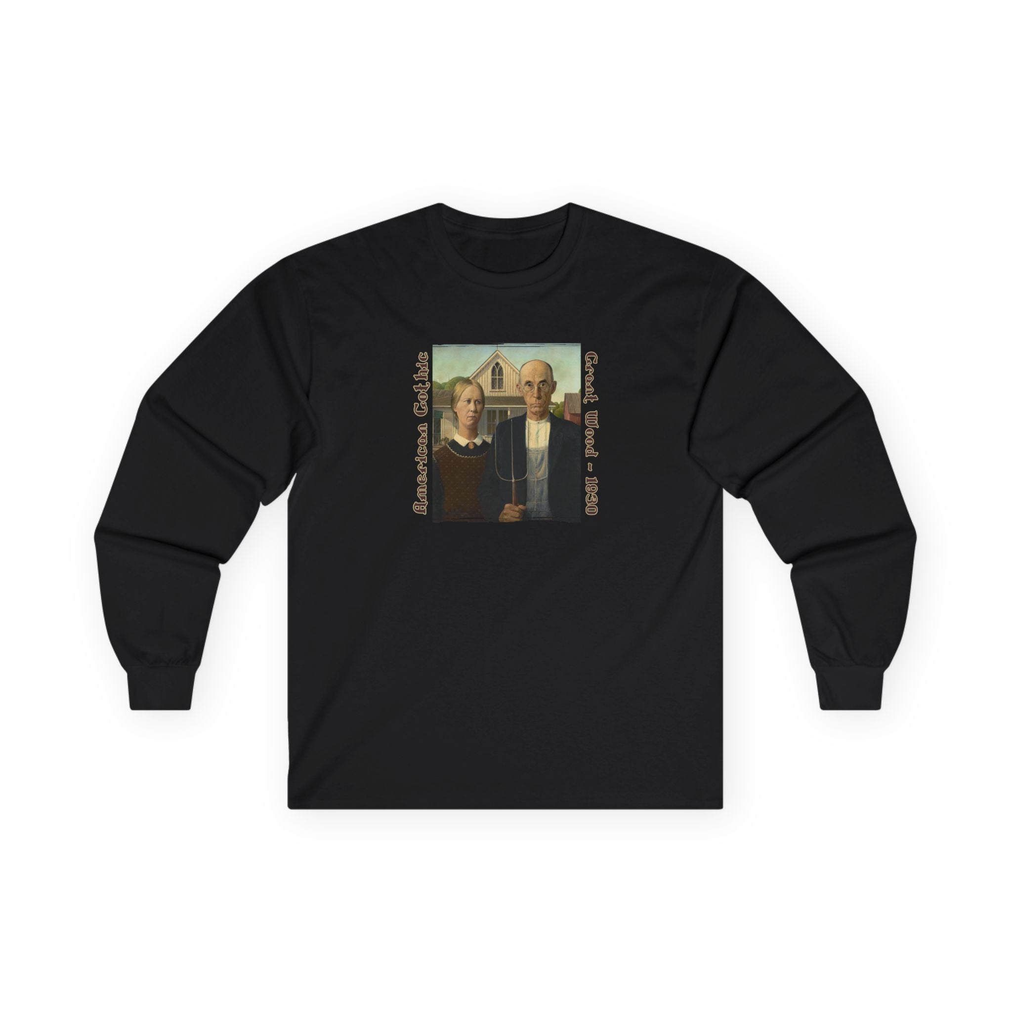 'American Gothic' midweight cotton Long Sleeve Tee — Vintage Art print