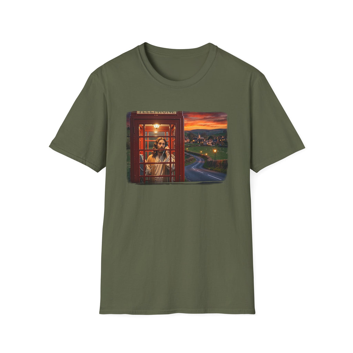 You've got Jesus on the line. Art print on 100% lightweight cotton T shirt