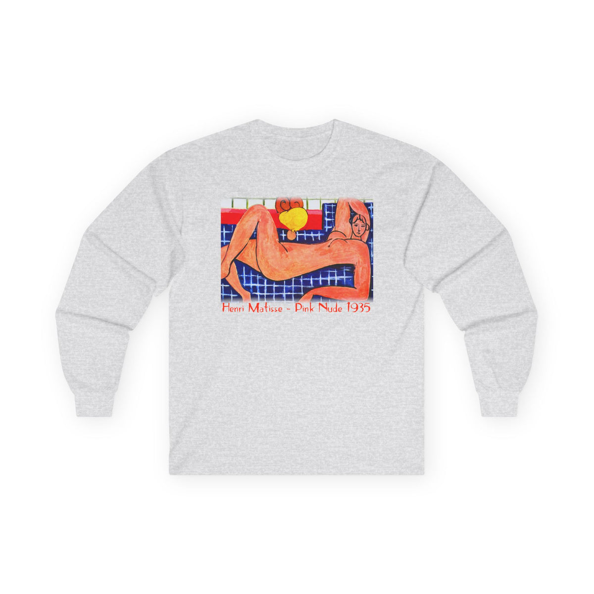 Pink Nude Henri Matisse Art print on long sleeve cotton T shirt