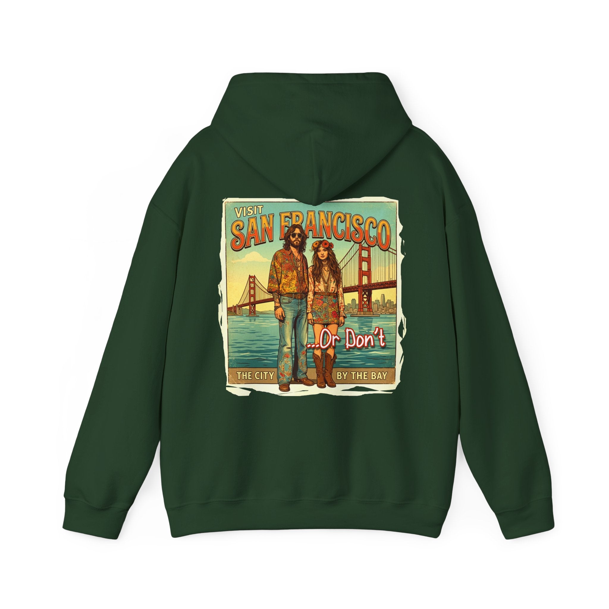 - 'Visit San Francisco' Retro Travel hoodie with Art print.