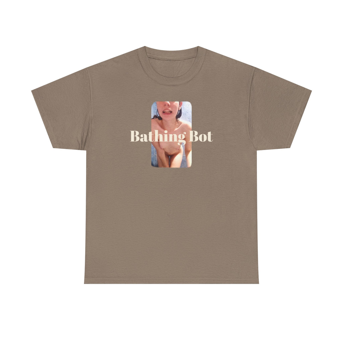 Bathing Bot T‑Shirt — Retro Photo Graphic nude on a heavy cotton T shirt