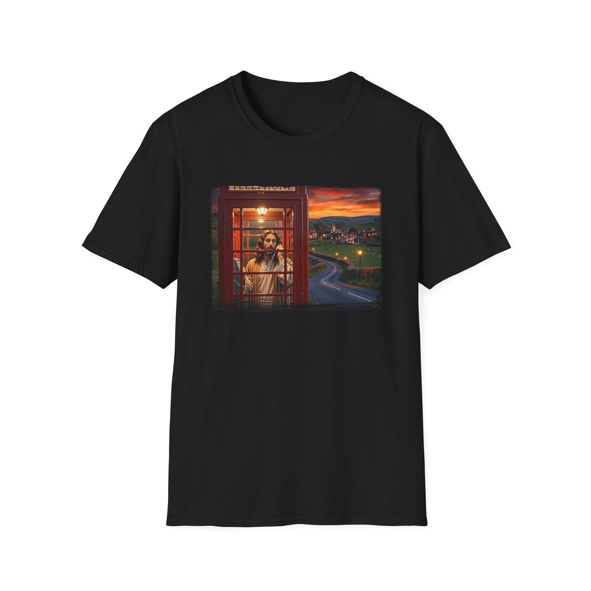 You've got Jesus on the line. Art print on 100% lightweight cotton T shirt