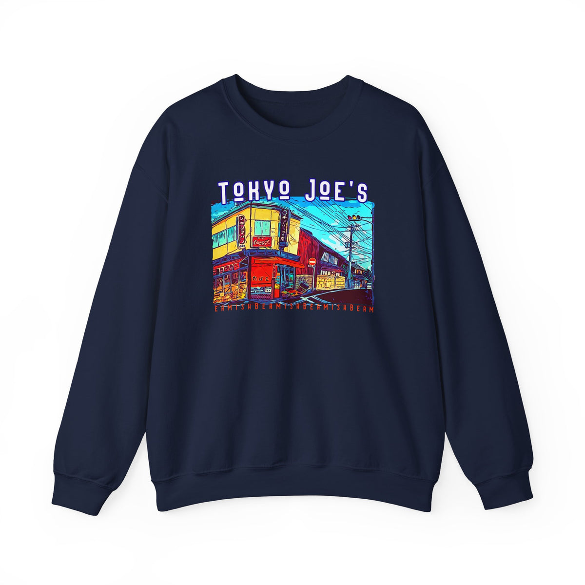 Sweat-shirt ras du cou côtelé mi-lourd « Tokyo Joe's » avec imprimé artistique