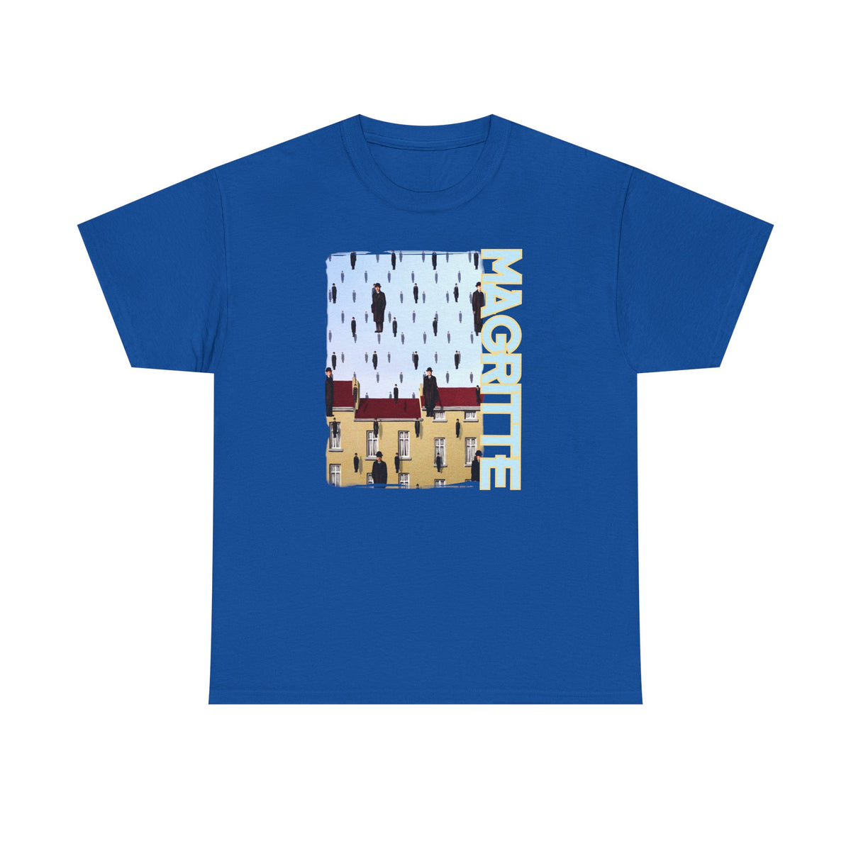 Magritte 'Golconda' Art print on 100% heavy cotton T shirt.