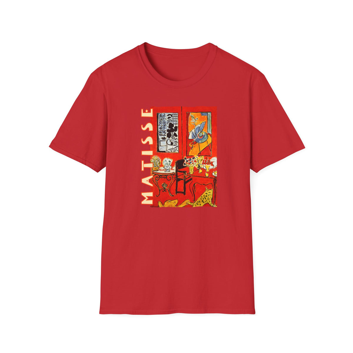 Matisse 'Red Interior' Art print on 100% lightweight cotton t shirt.