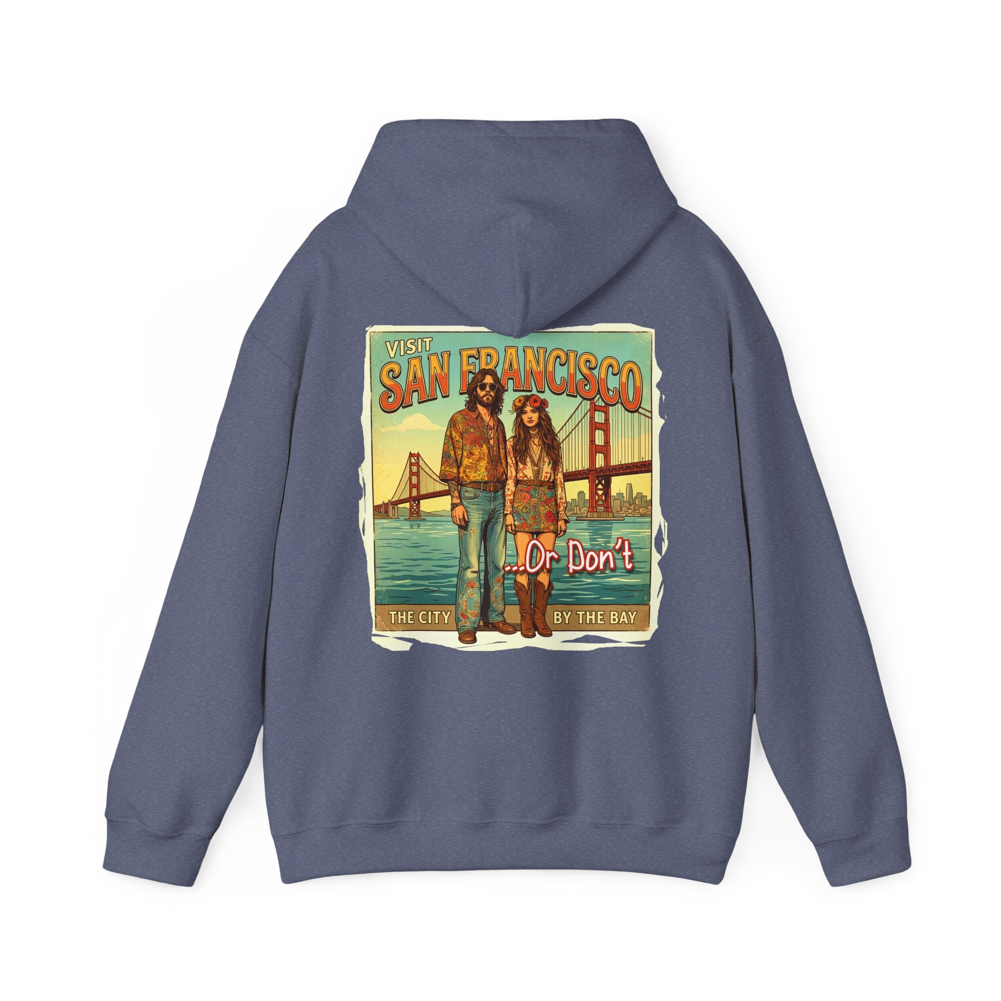 - 'Visit San Francisco' Retro Travel hoodie with Art print.
