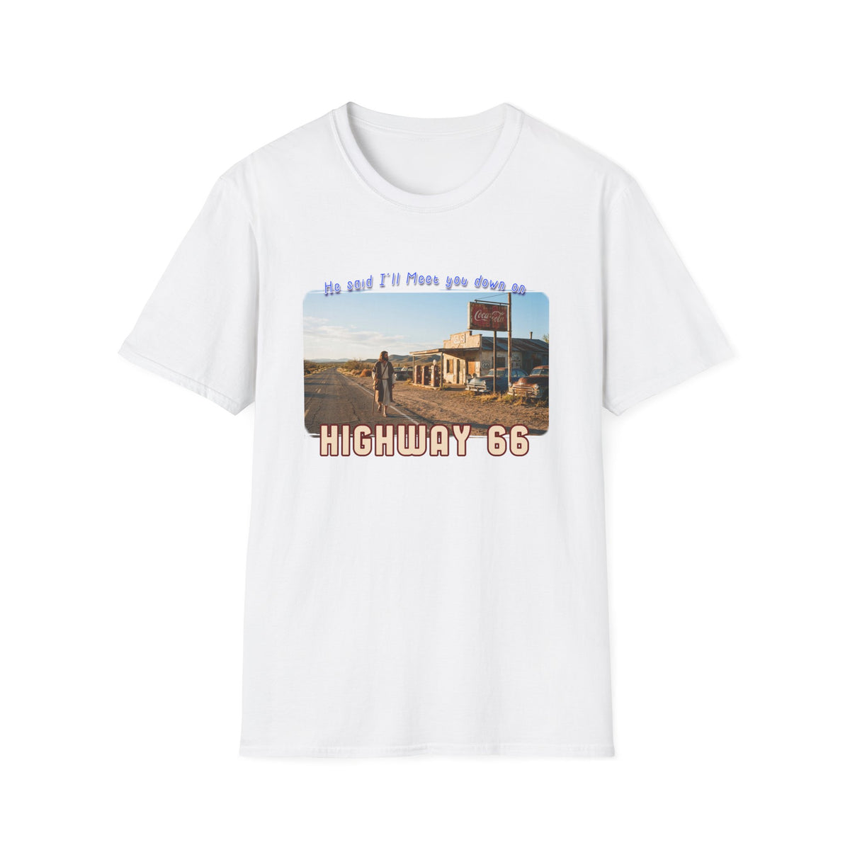 Le Roi sur la Route 66 - Impression d'art sur T-shirt en coton léger