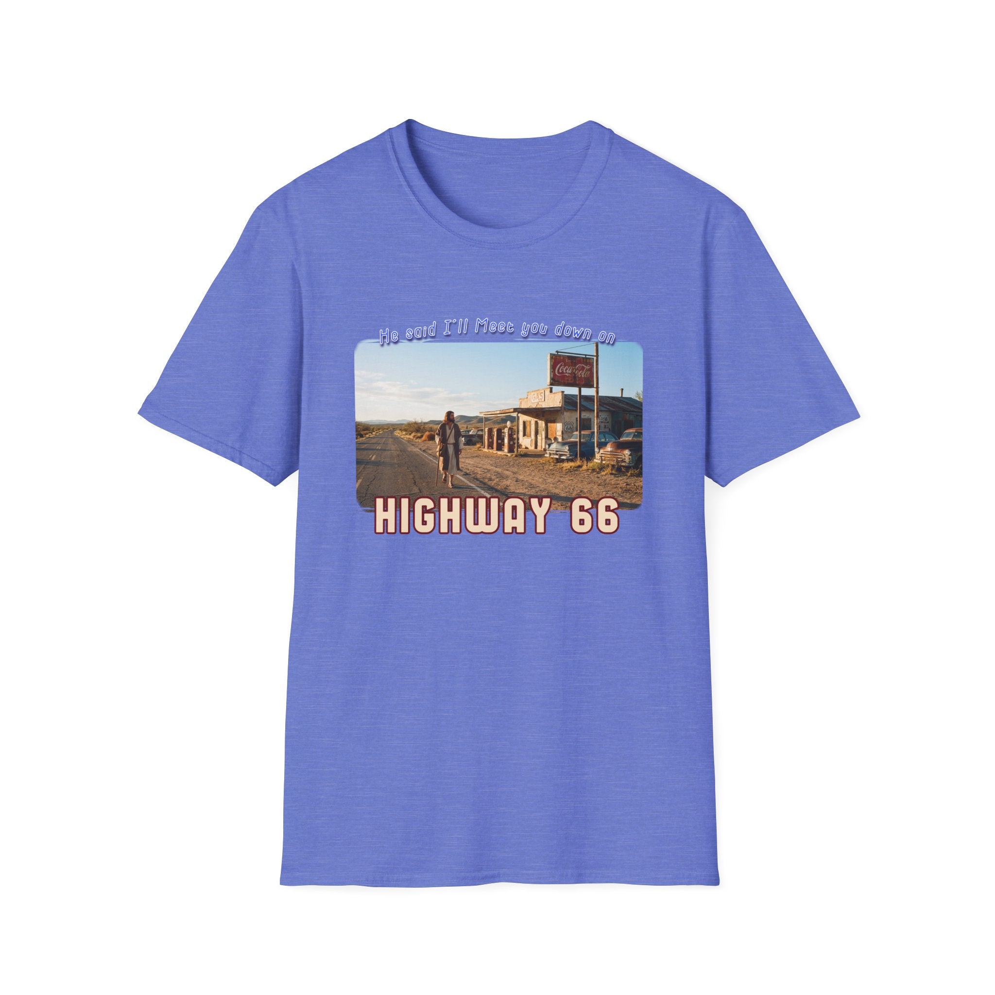 The King on Highway 66 Art print on Lightweight cotton T-Shirt