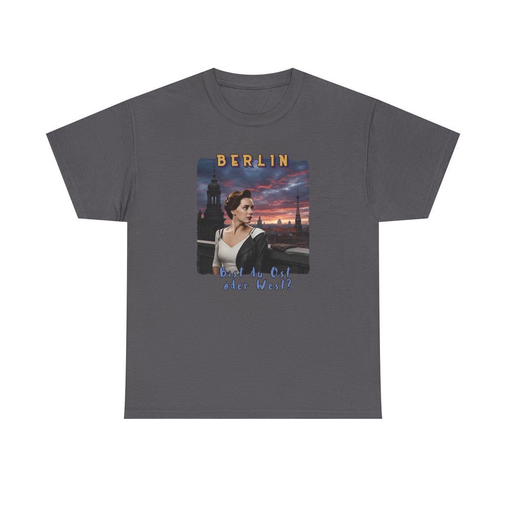 "BERLIN" Graphic Art print on Classic soft cotton tee. Remembering the Cold War and the fall of the Wall.