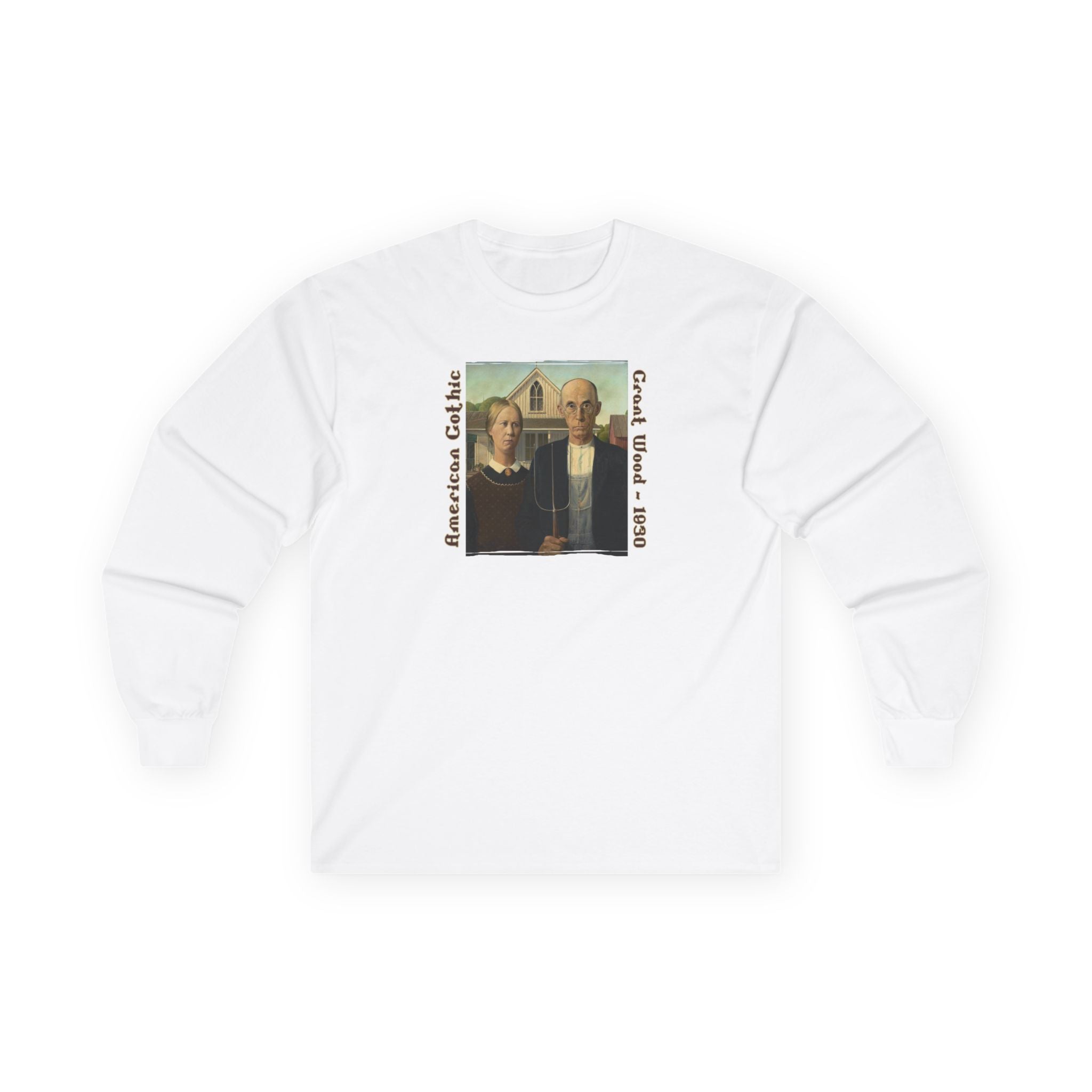 Long Sleeve Tee — 'American Gothic' Vintage Art Shirt