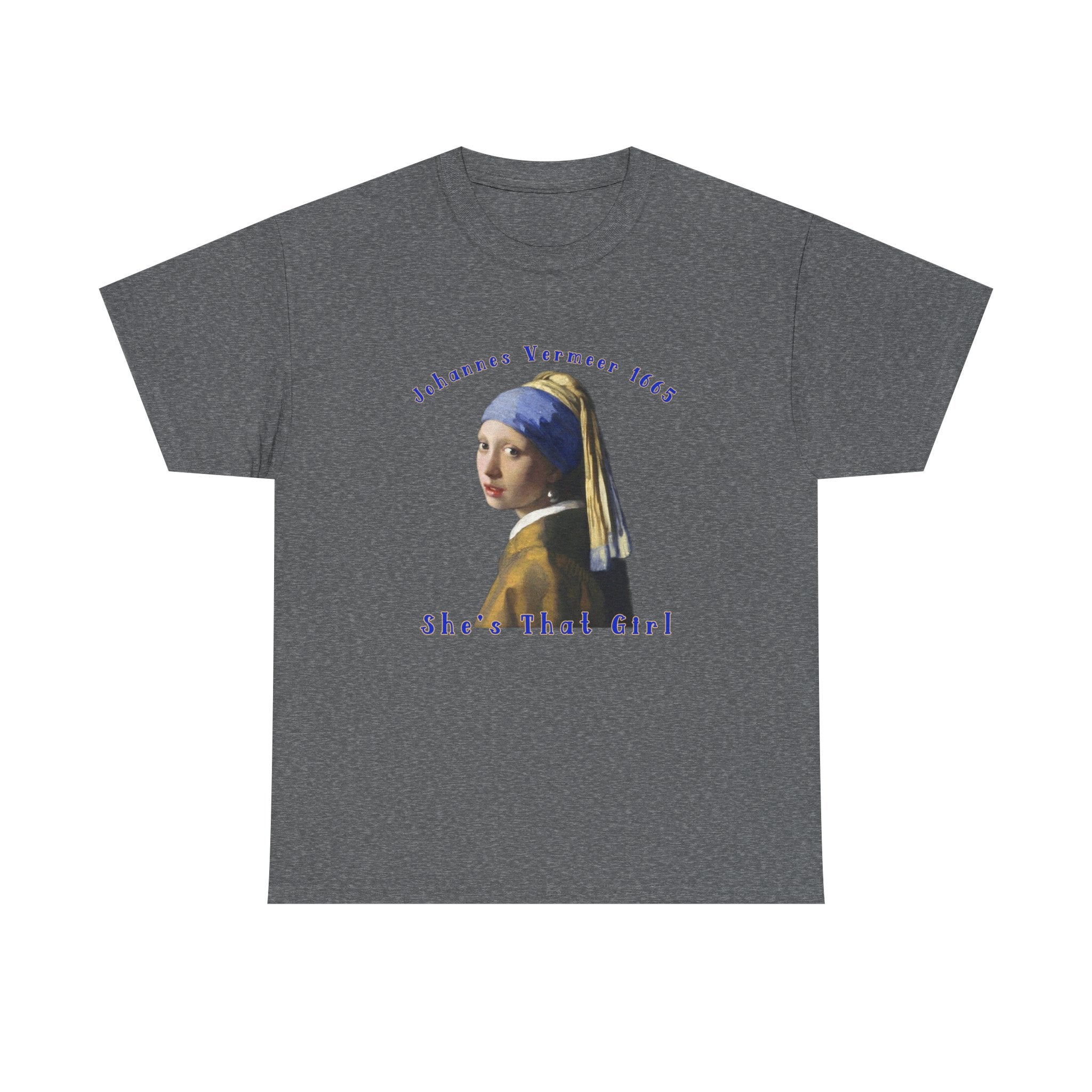 100% Cotton T Shirt with Girl with a Pearl Earring Art print.