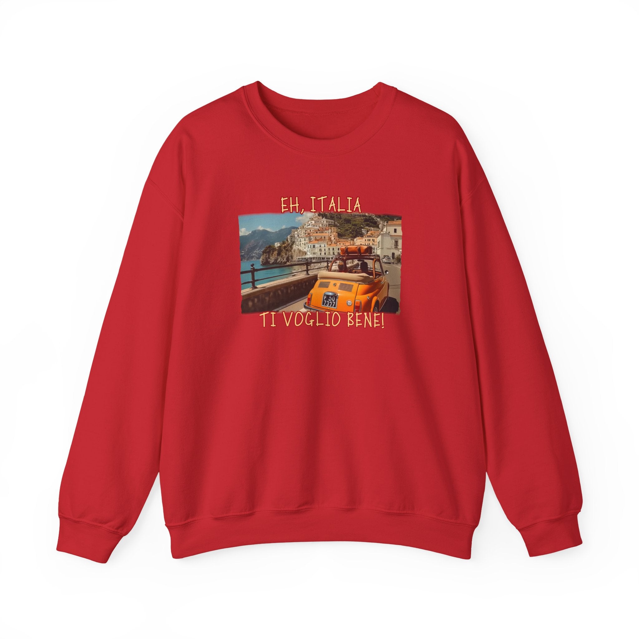 'Eh, Italia Ti Voglio Bene' Travel Pullover - Crewneck Sweatshirt with Art print