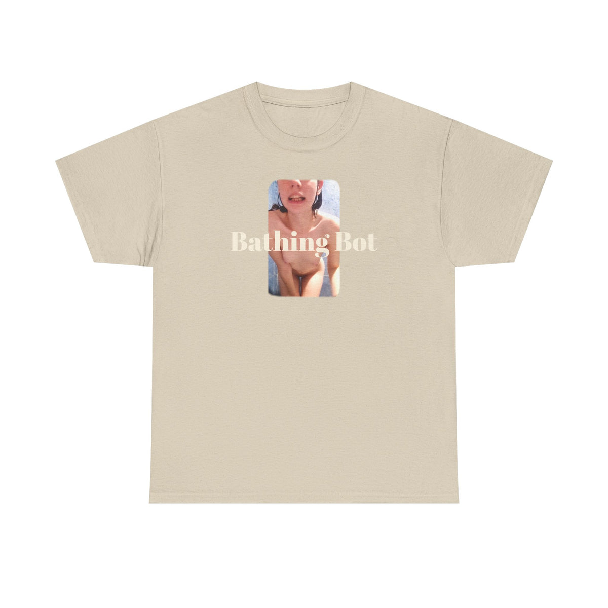 Bathing Bot T‑Shirt — Retro Photo Graphic nude on a heavy cotton T shirt