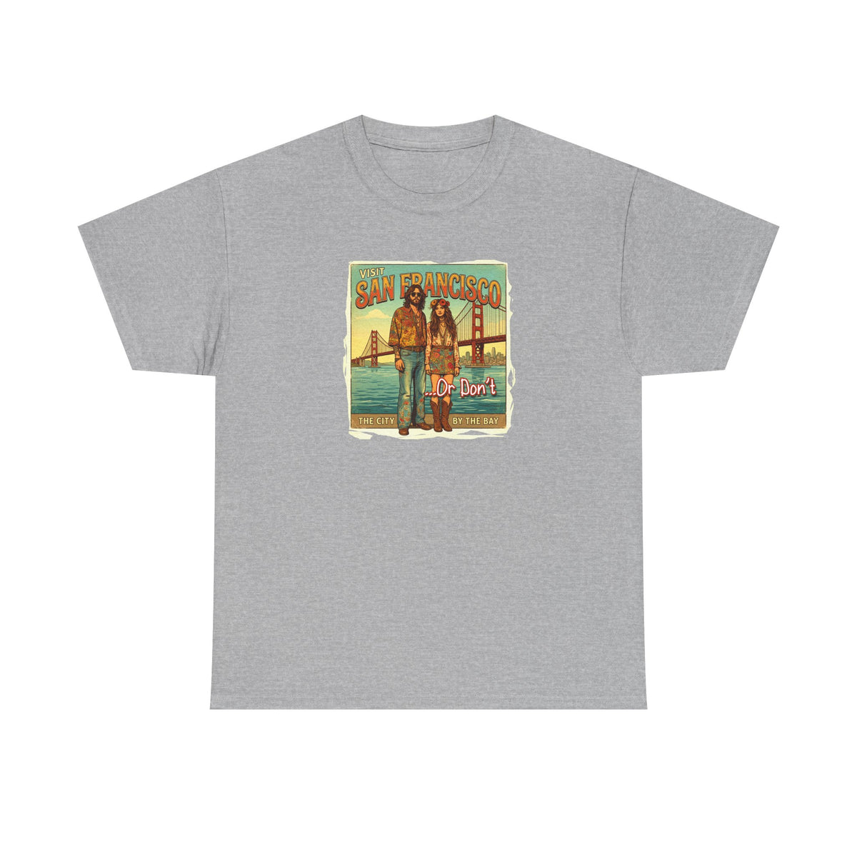 T-shirt 100 % coton de poids moyen, motif vintage « Visit San Francisco » « Ou pas ».