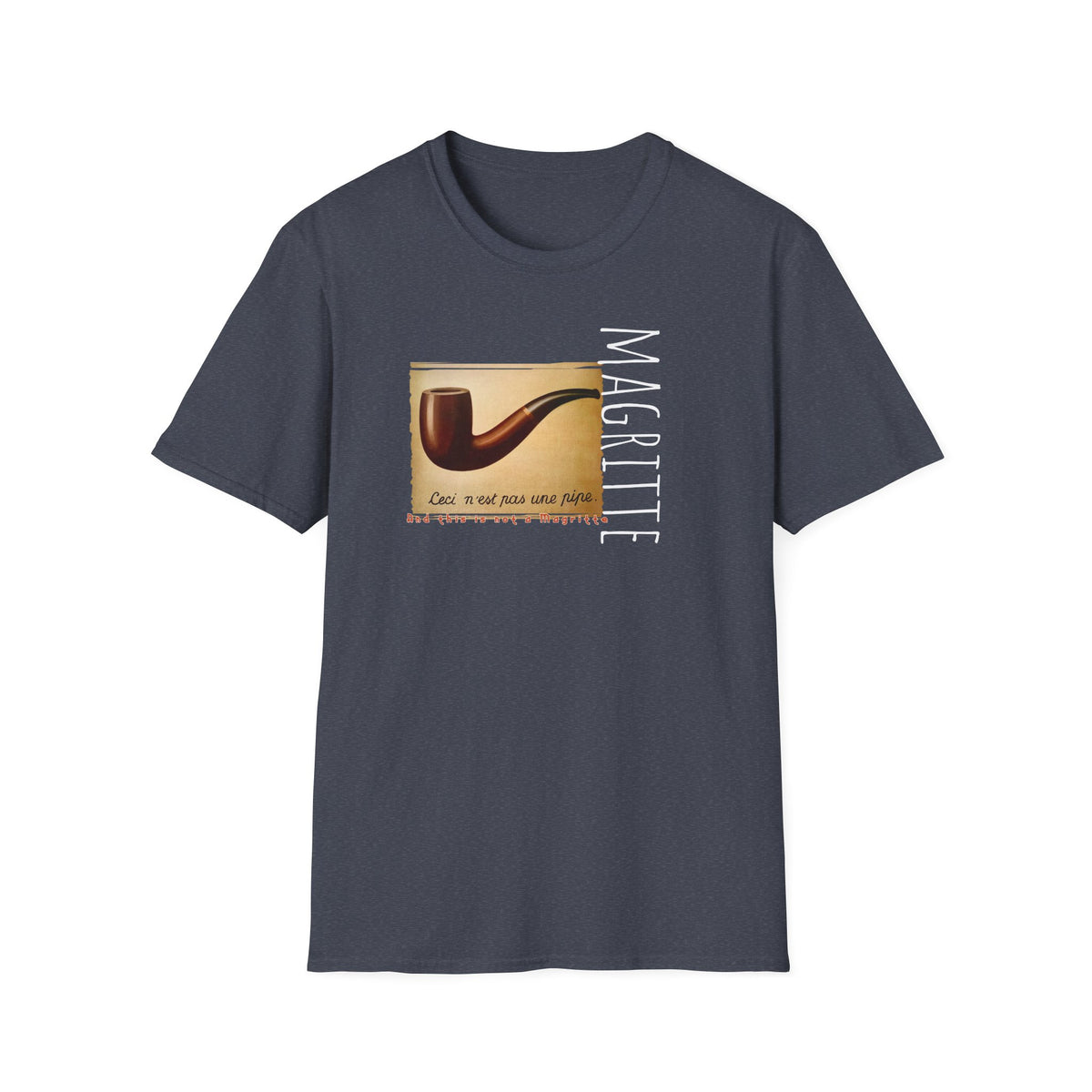 “This is not a Pipe” Surrealist style Art print by Rene Magritte on light weight cotton crew neck T shirt