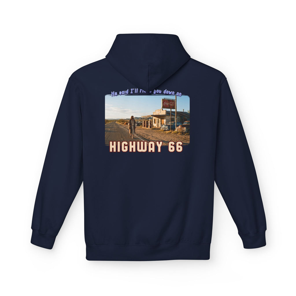 Hoodie — Vintage 'Highway 66' Road Trip on 80?20 cotton blend.