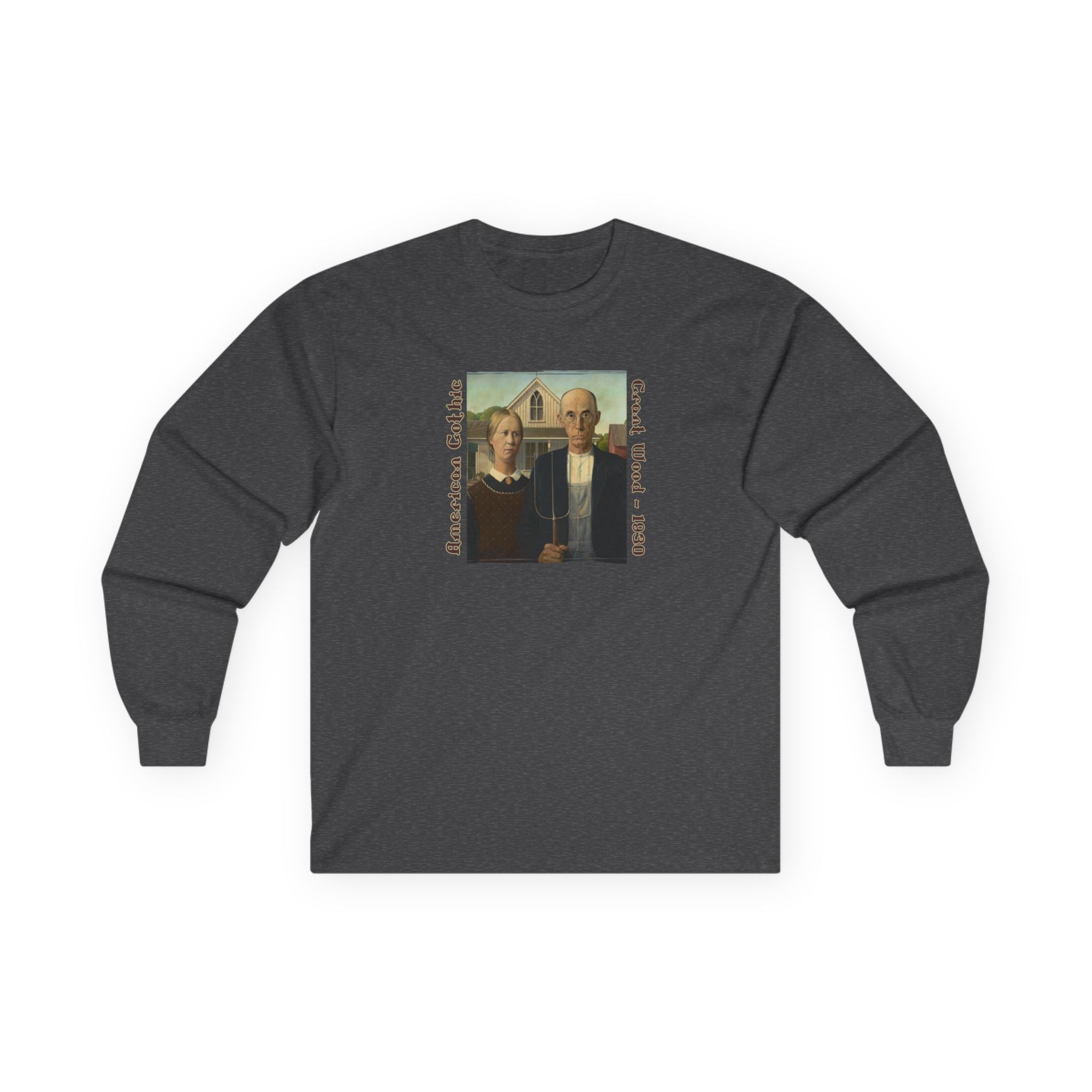 'American Gothic' midweight cotton Long Sleeve Tee — Vintage Art print