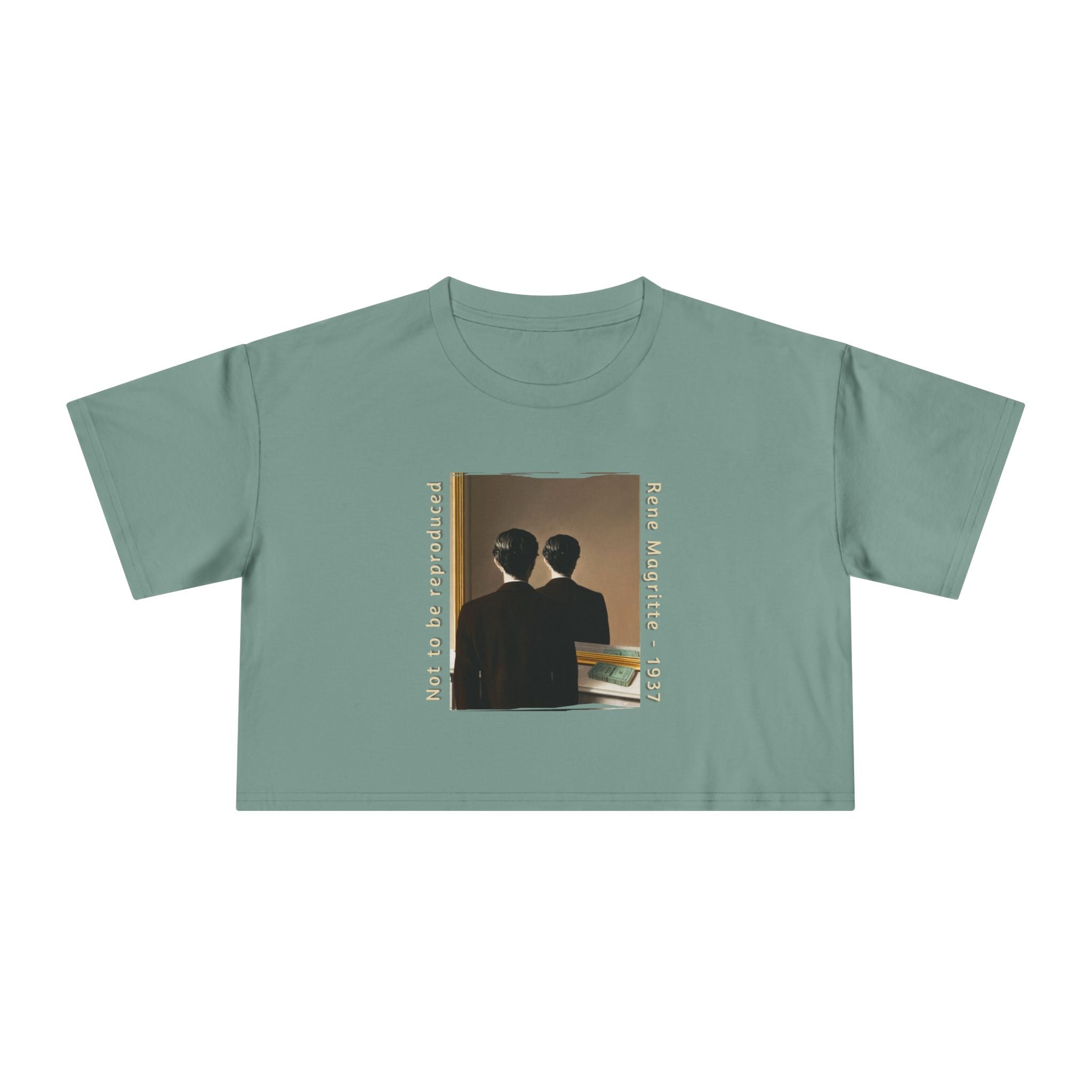 Women's Crop Tee  with Rene Magritte Art print