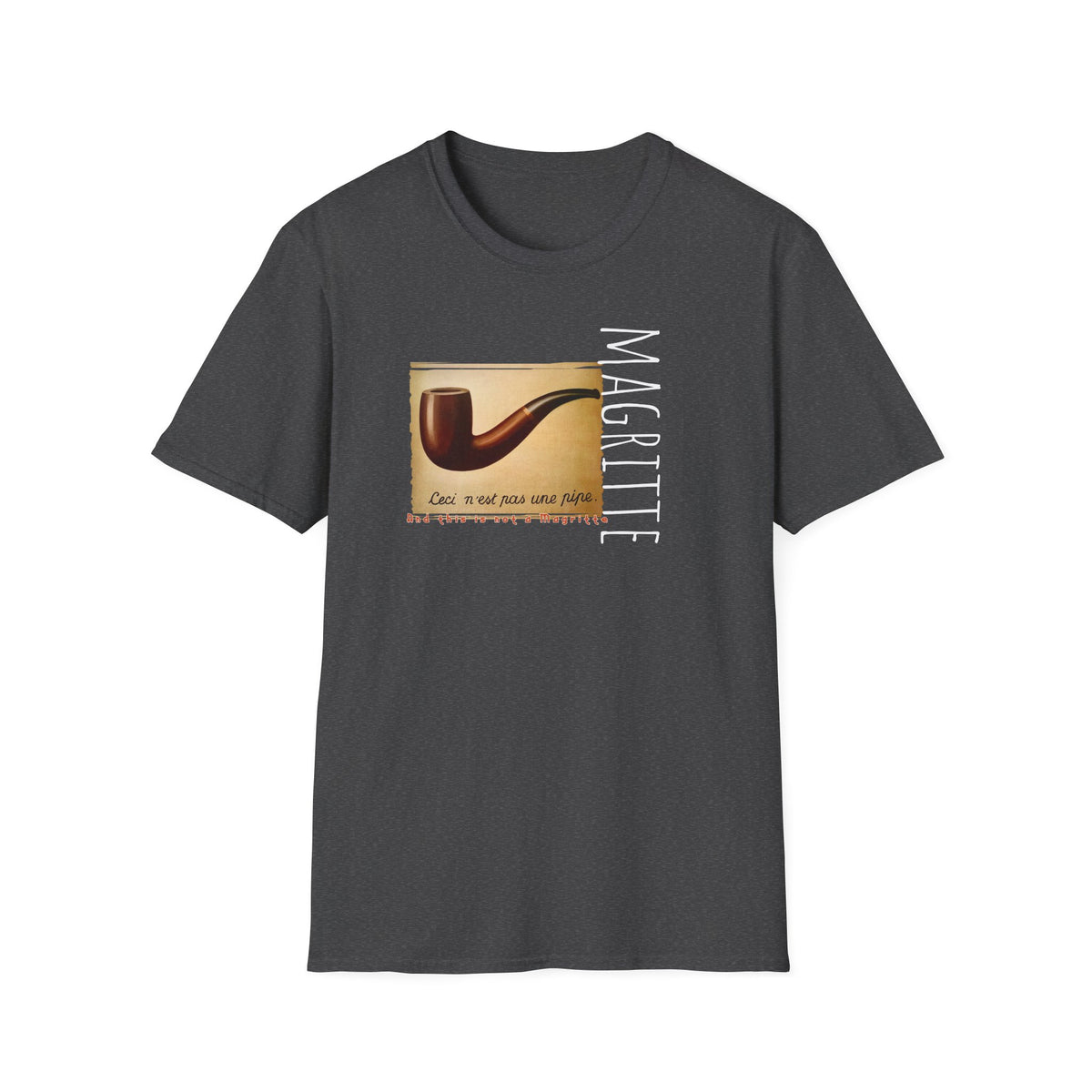 “This is not a Pipe” Surrealist style Art print by Rene Magritte on light weight cotton crew neck T shirt