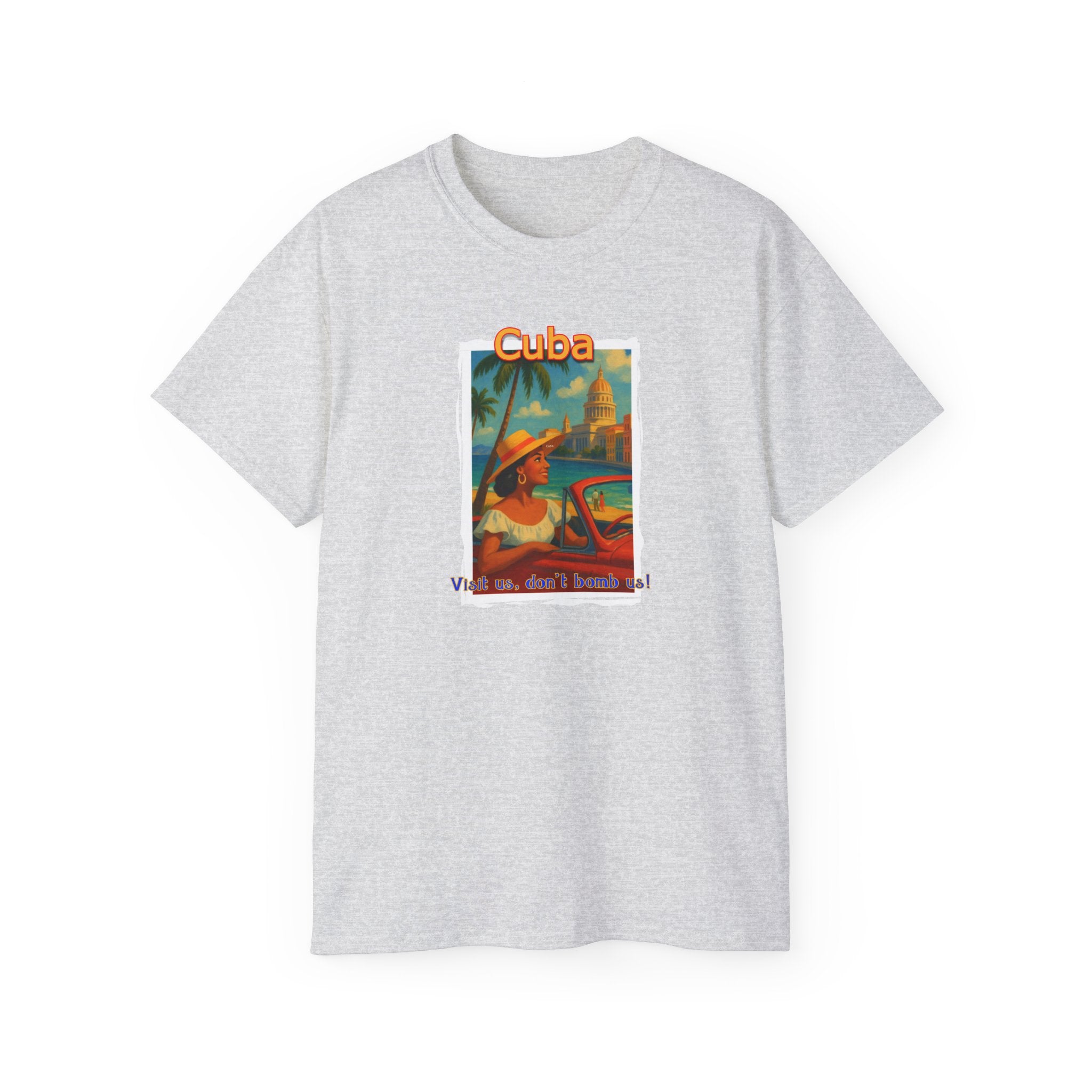Mid weight cotton T shirt - "Cuba" Vintage Travel Poster Art print