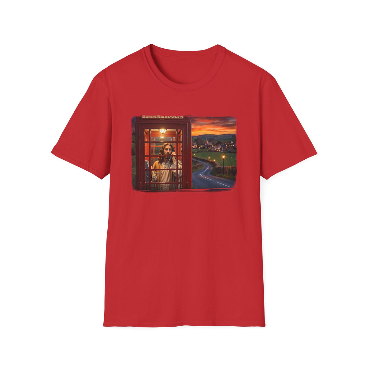You've got Jesus on the line. Art print on 100% lightweight cotton T shirt