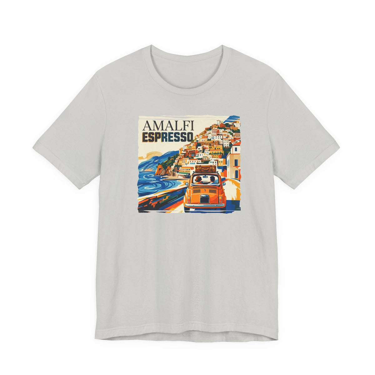 'Amalfi' pop poster Art print on Unisex 100 % cotton Jersey Short Sleeve unisex Tee