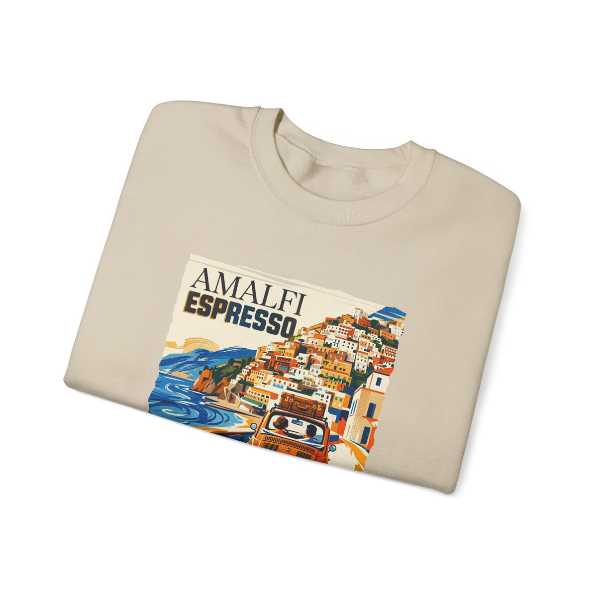 'Amalfi Espresso' Art print on midweight Medium heavy 50/50 blend Sweatshirt