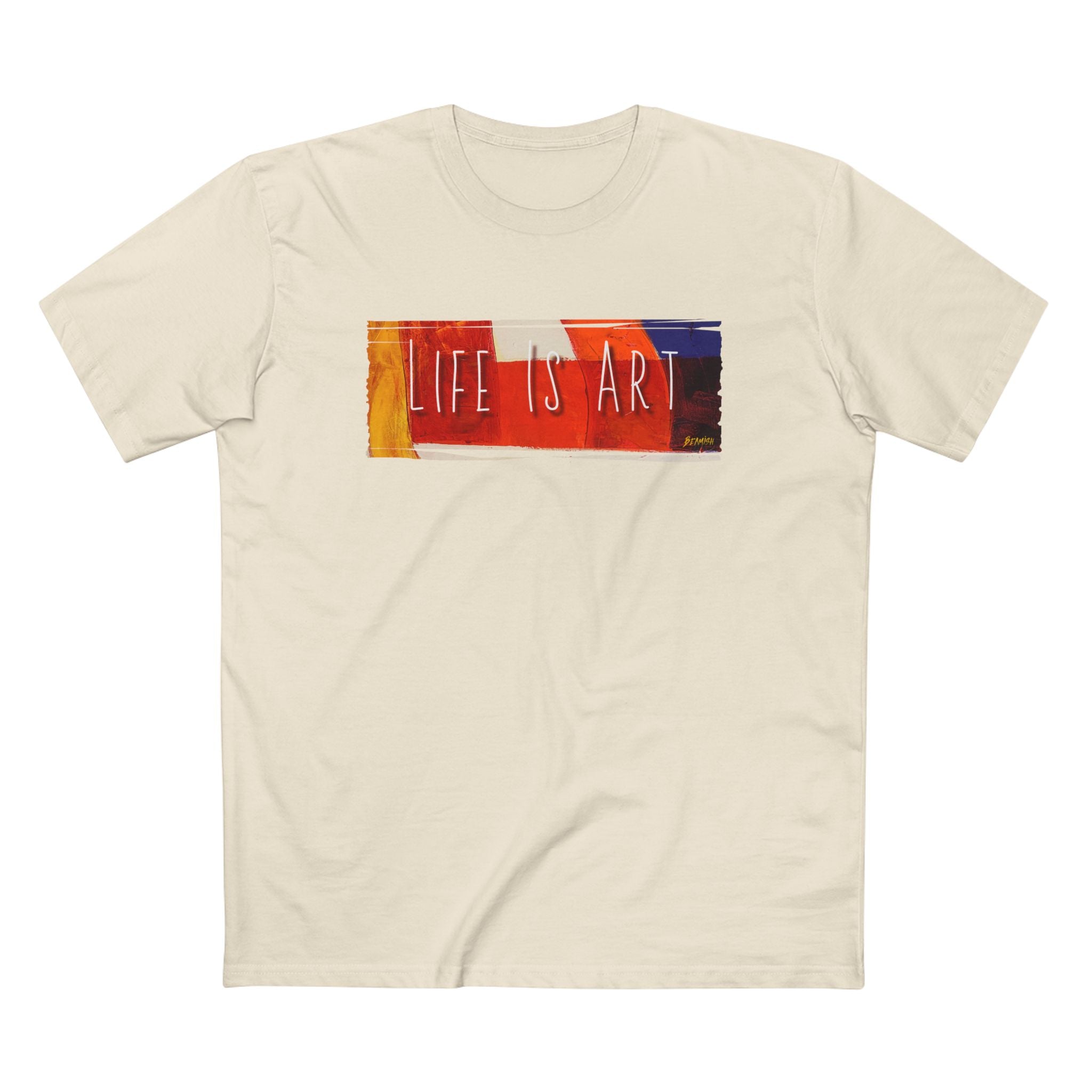 Pre Shrunk Combed Cotton T shirt with 'Life is Art' Art print design.