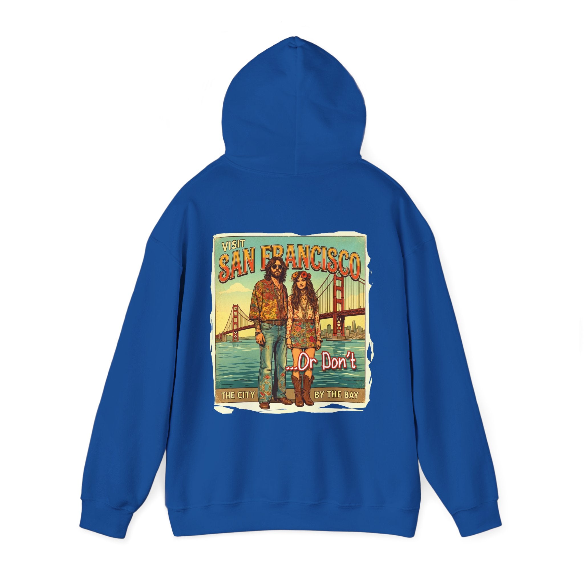 - 'Visit San Francisco' Retro Travel hoodie with Art print.