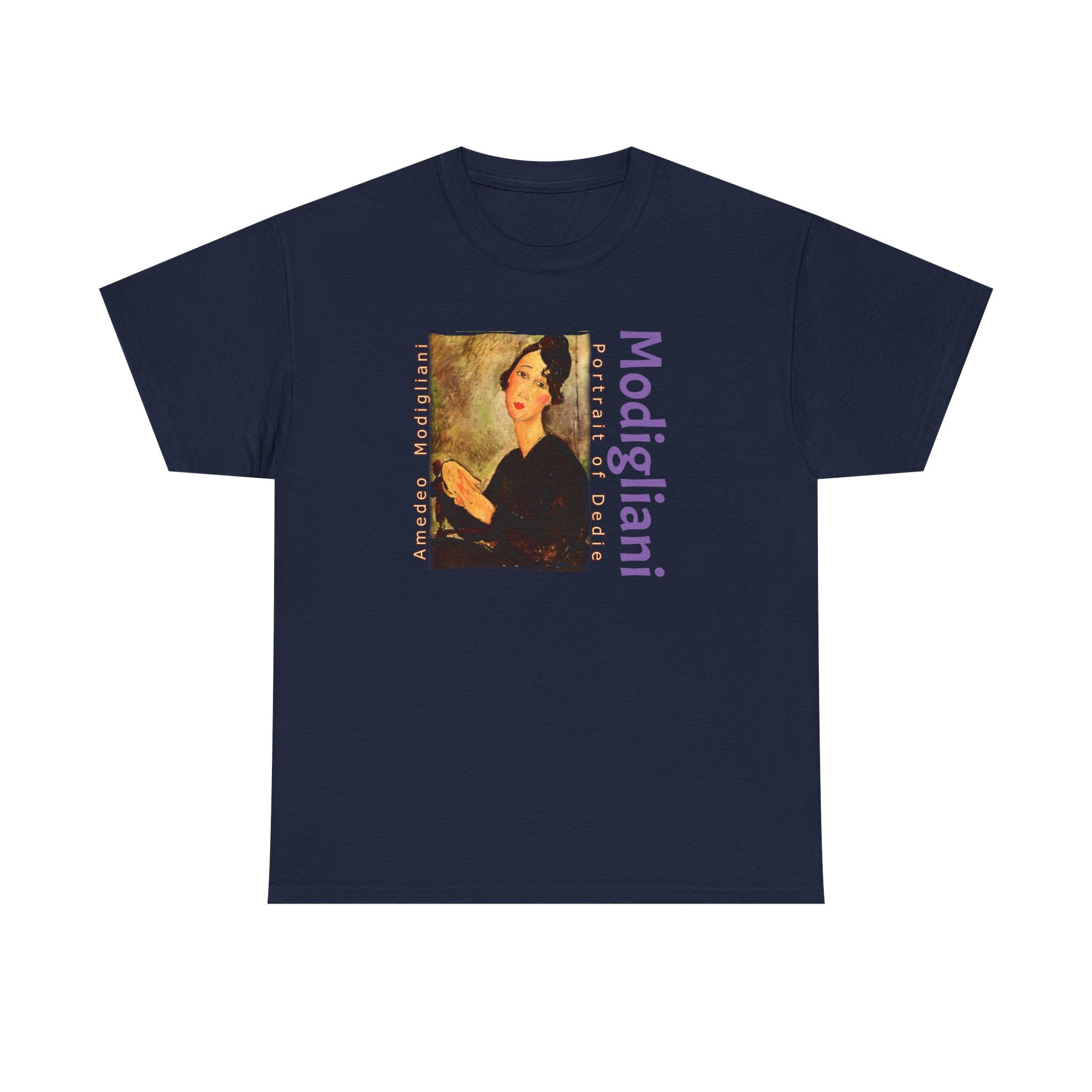 100% Heavy Cotton T Shirt with Modigliani Art Print