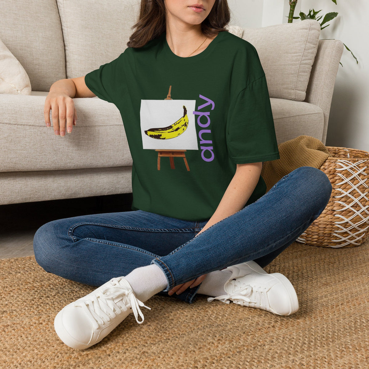 Warhol and the Velvet Underground Pop Art print on unisex Cotton T shirt with ribbed collar.