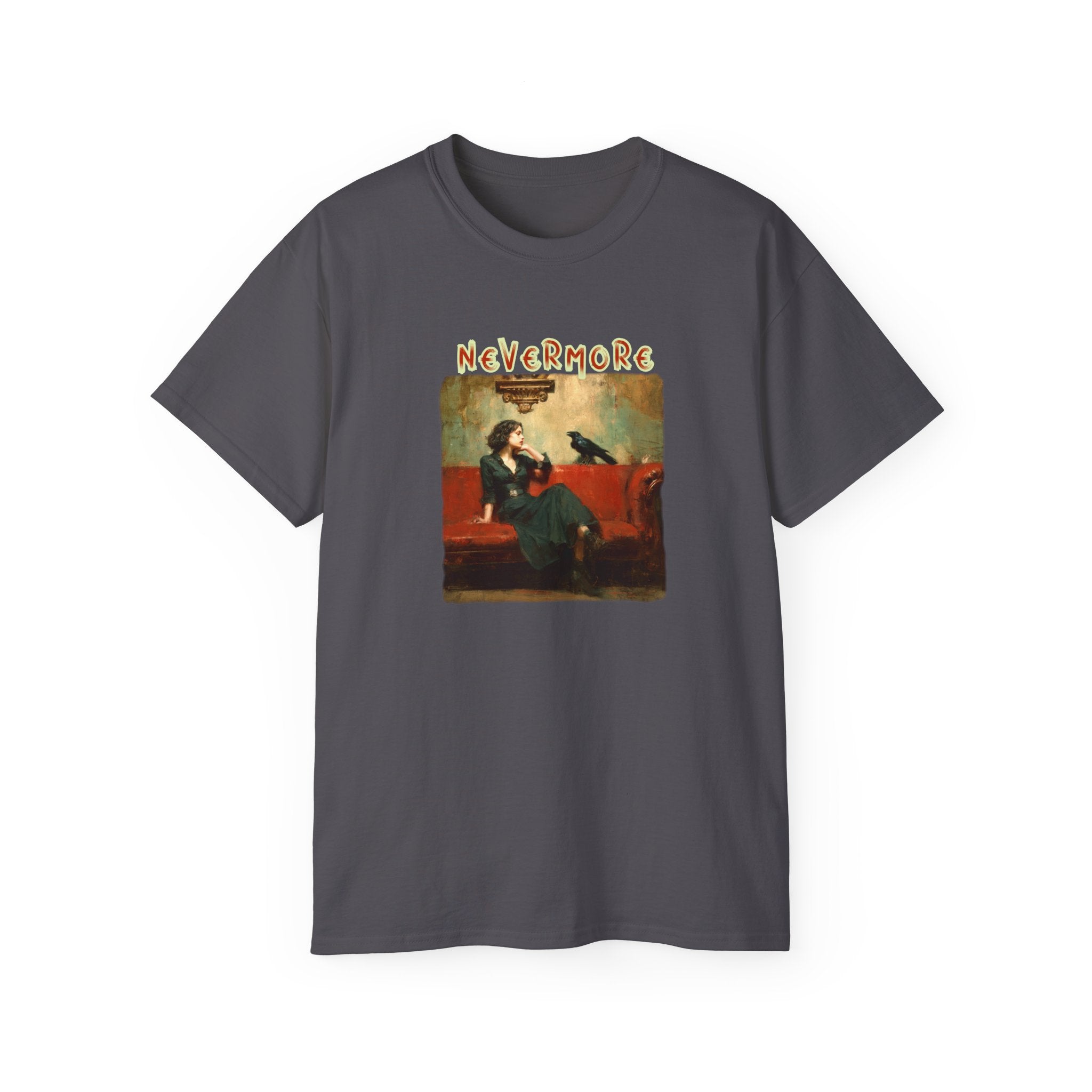 'Nevermore' Raven T-shirt — Edgar Allan Poe. Soft thick cotton Art print T-Shirt