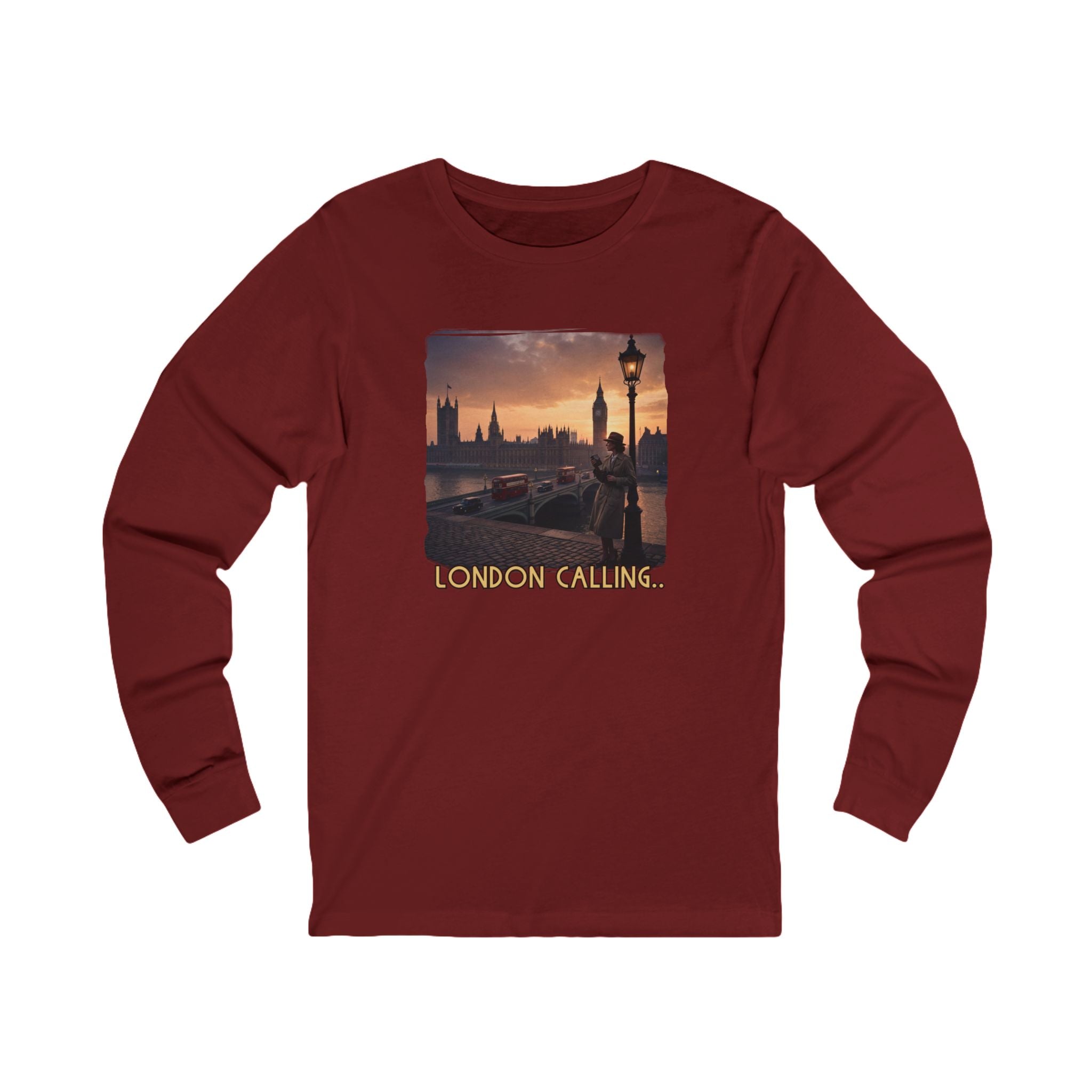 – 'London Calling' Art print on soft Spun Cotton Long Sleeve Tee.