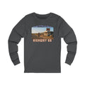 The King on Highway 66  on Ring Spun cotton Long Sleeve Tee —