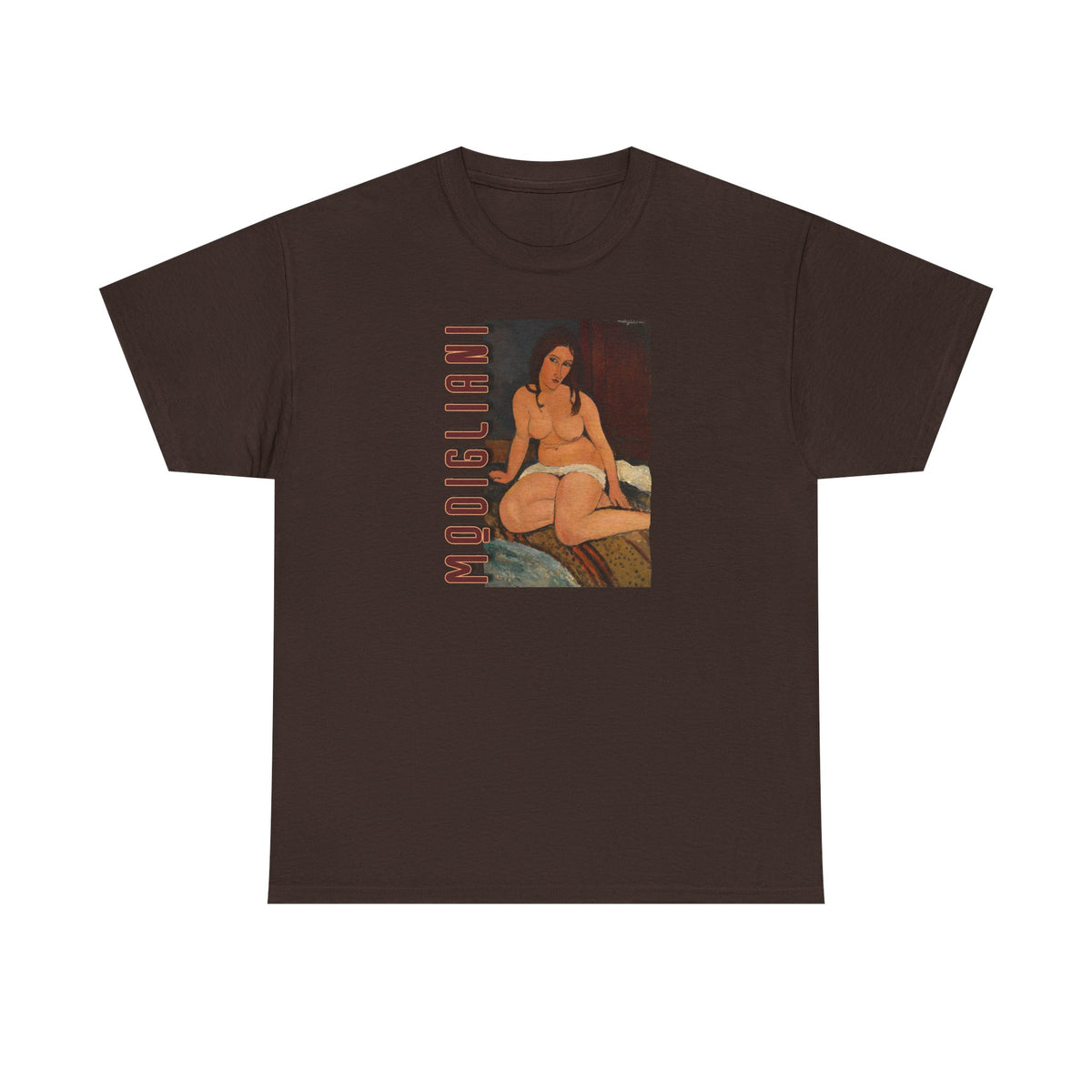 Modigliani nude on Unisex Heavy Cotton Tshirt which I'm sure he'd be pissed at!
