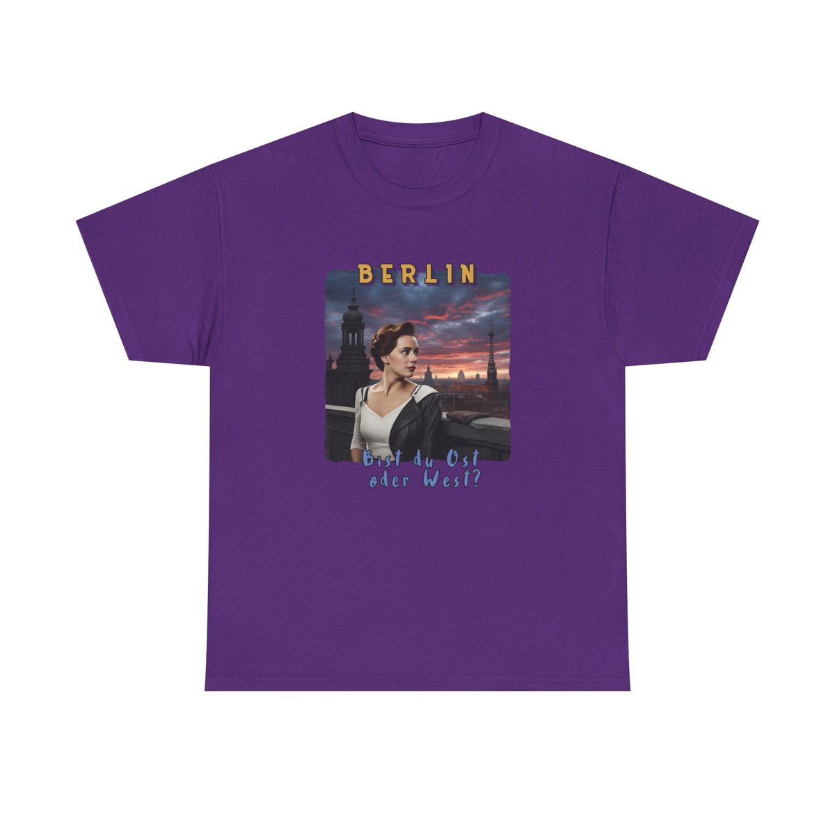 "BERLIN" Graphic Art print on Classic soft cotton tee. Remembering the Cold War and the fall of the Wall.