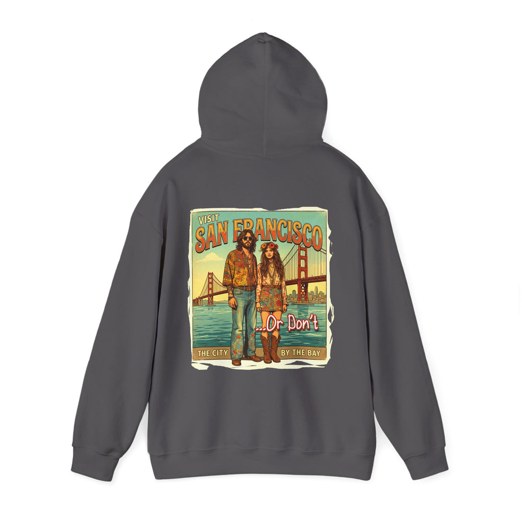 - 'Visit San Francisco' Retro Travel hoodie with Art print.