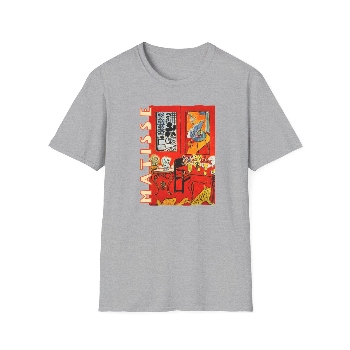 Matisse 'Red Interior' Art print on 100% lightweight cotton t shirt.