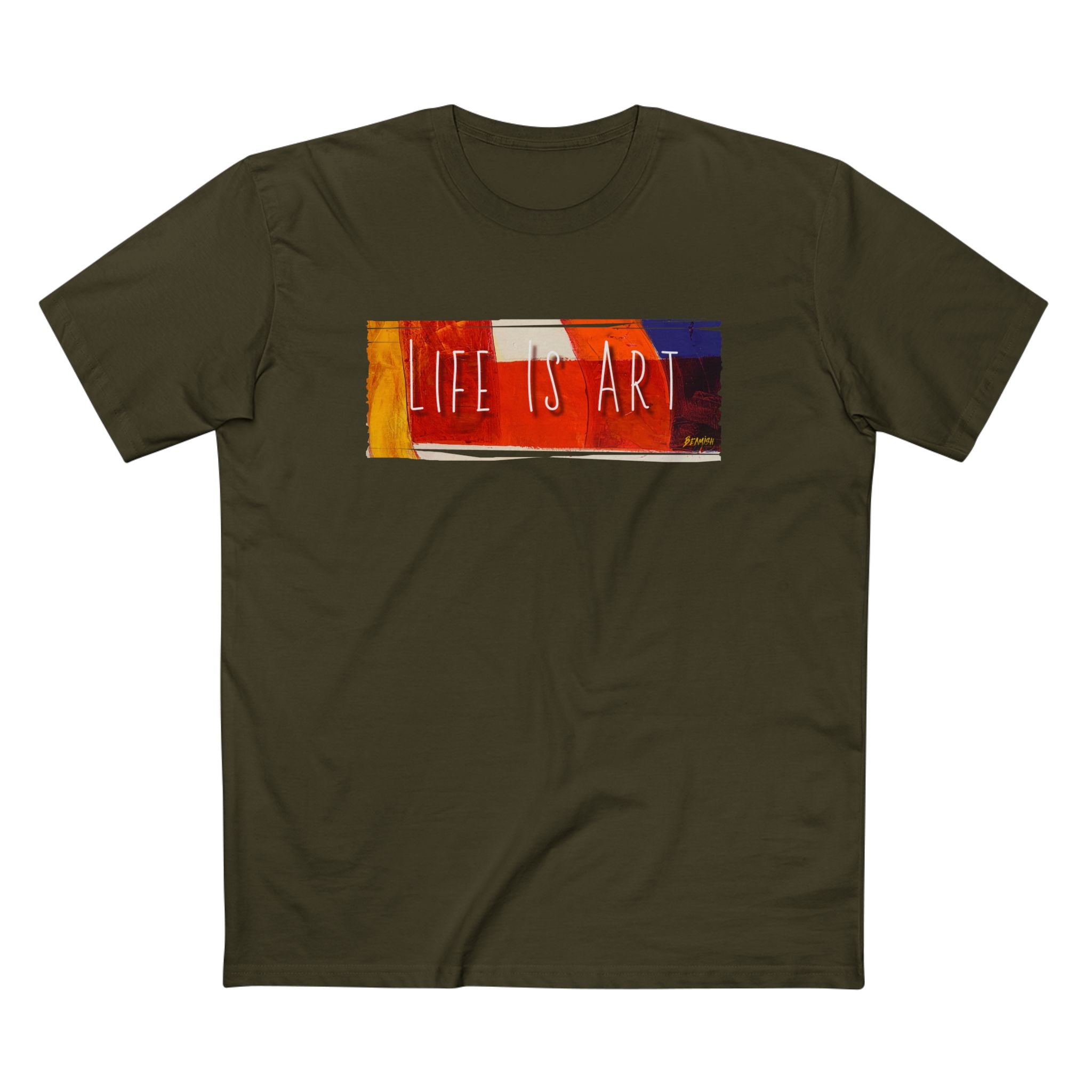 Pre Shrunk Combed Cotton T shirt with 'Life is Art' Art print design.