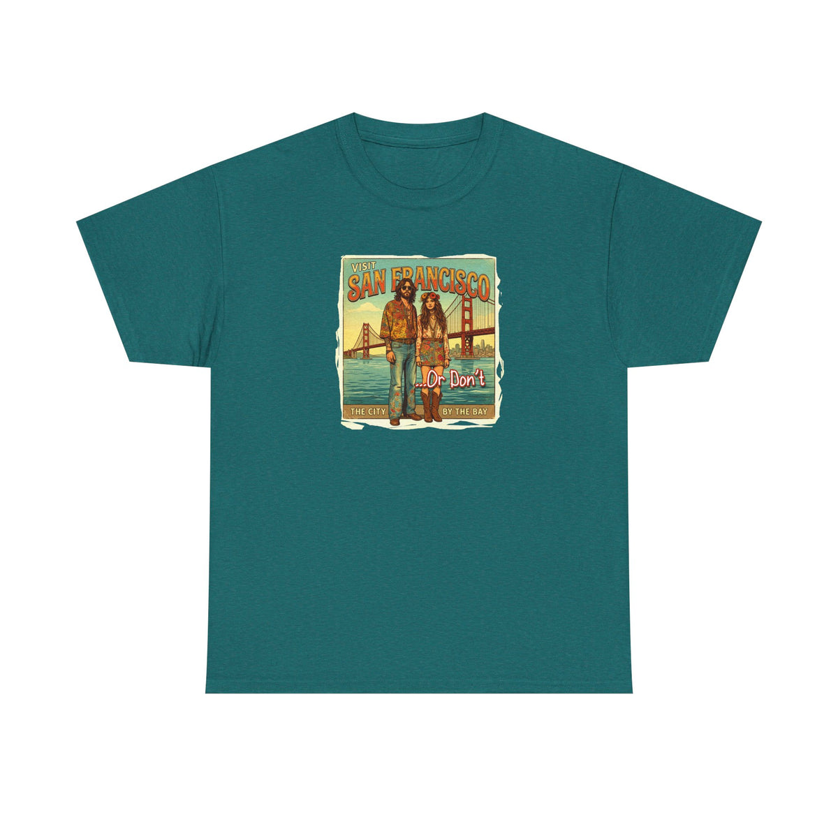 T-shirt 100 % coton de poids moyen, motif vintage « Visit San Francisco » « Ou pas ».